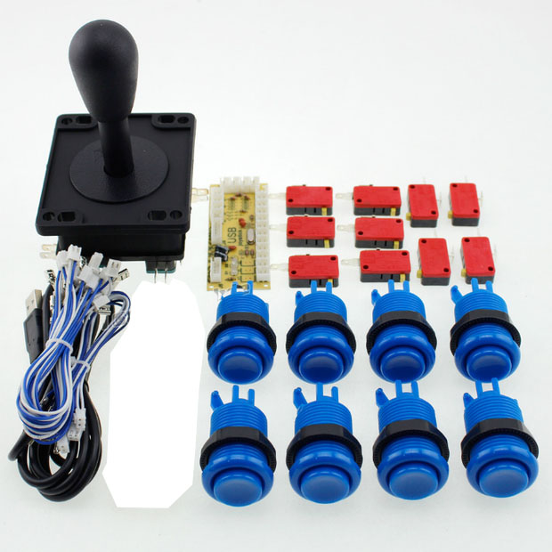 Arcade to USB PC Converter 1P-Set HAPP Style "Blau"