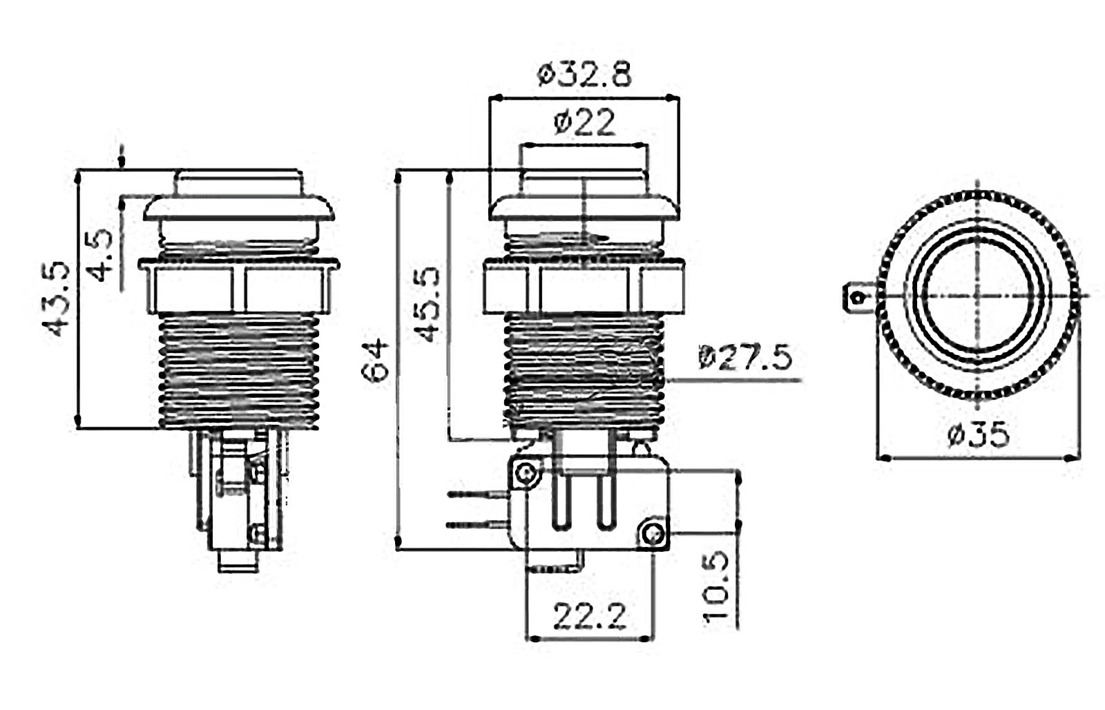 Startknopf Spieler 1 (HAPP Style)