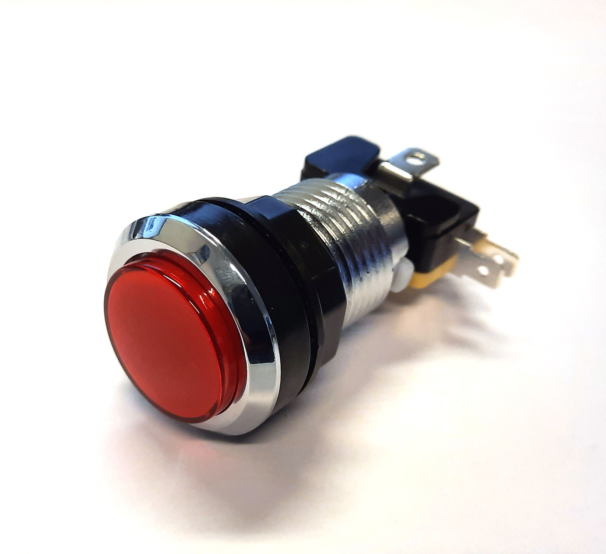 Push Button Silber Rot mit Microswitch und Leuchtkörper