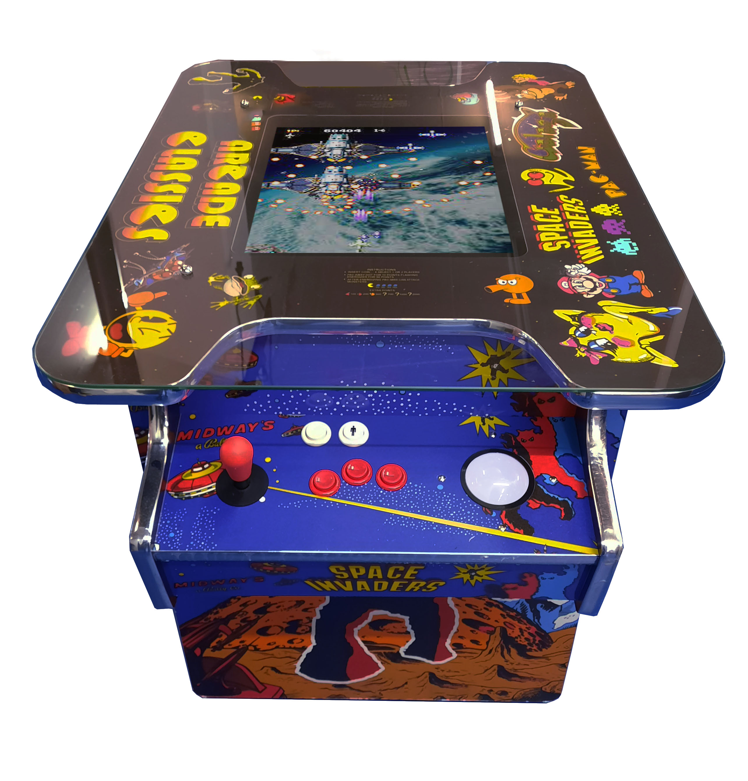Videotisch "Arcade Classics" 19", vertikal, Joystick + Trackball, Pandora DX 516 Spiele