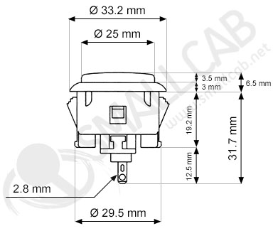 SANWA Arcade Button OBSF-30 rot