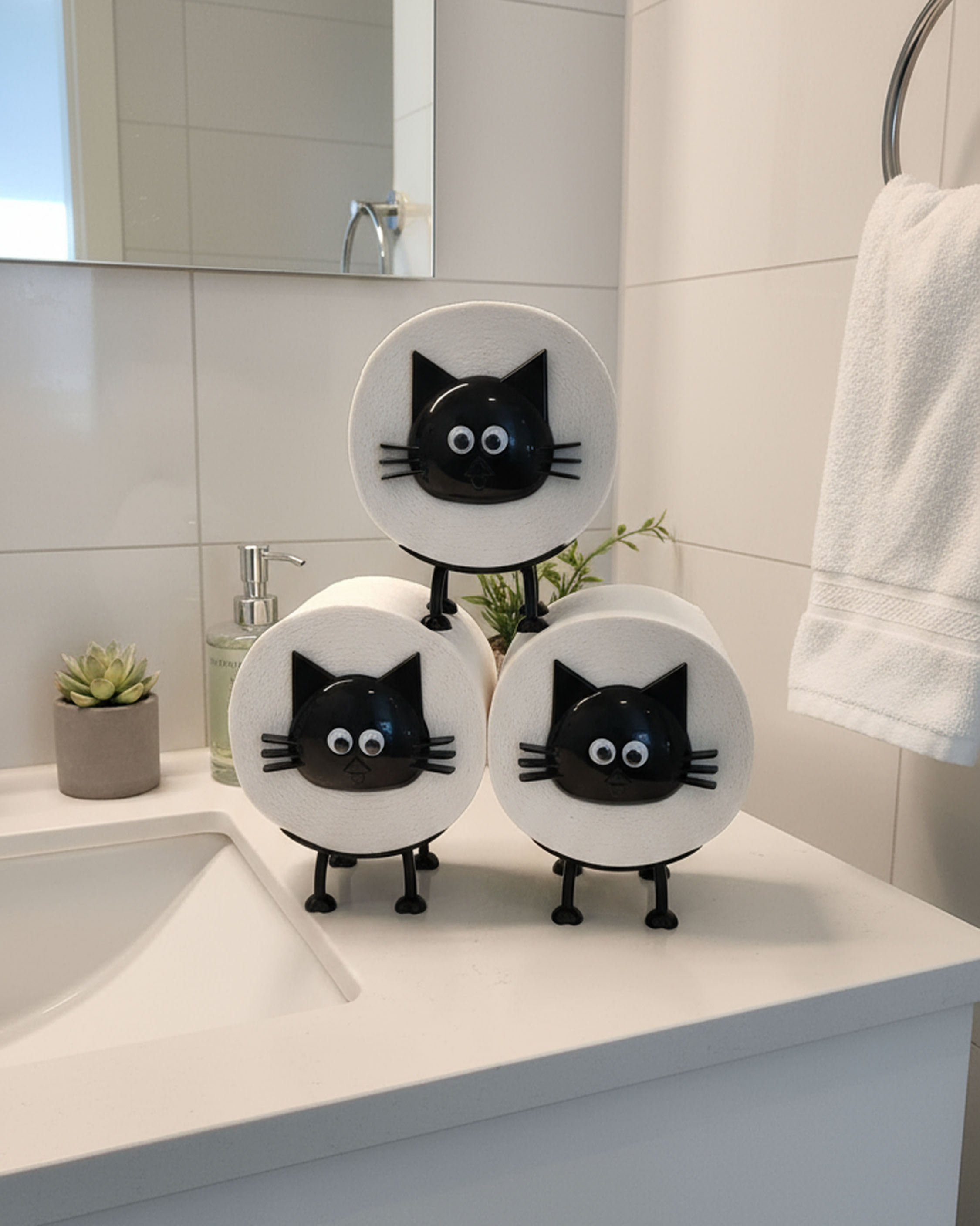 WC-Ersatzrollenhalter: Katze (Set mit 4 Stk) 