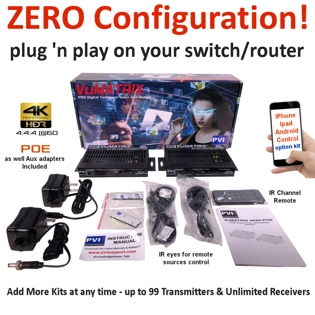 VuMATRIX 4K HDMI over IP Set