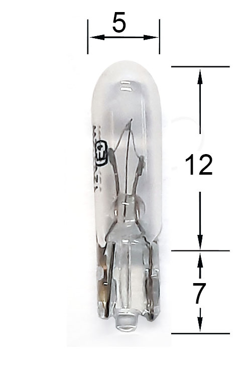Glassockellampe T5 12V  (Packung à 100 Stk.)