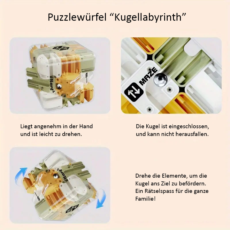 Puzzlewürfel Kugellabyrinth