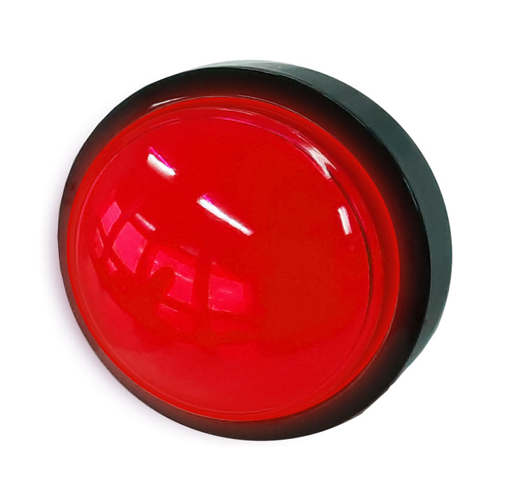 60mm Push Button Rot, mit Microswitch und Sockel für Beleuchtung